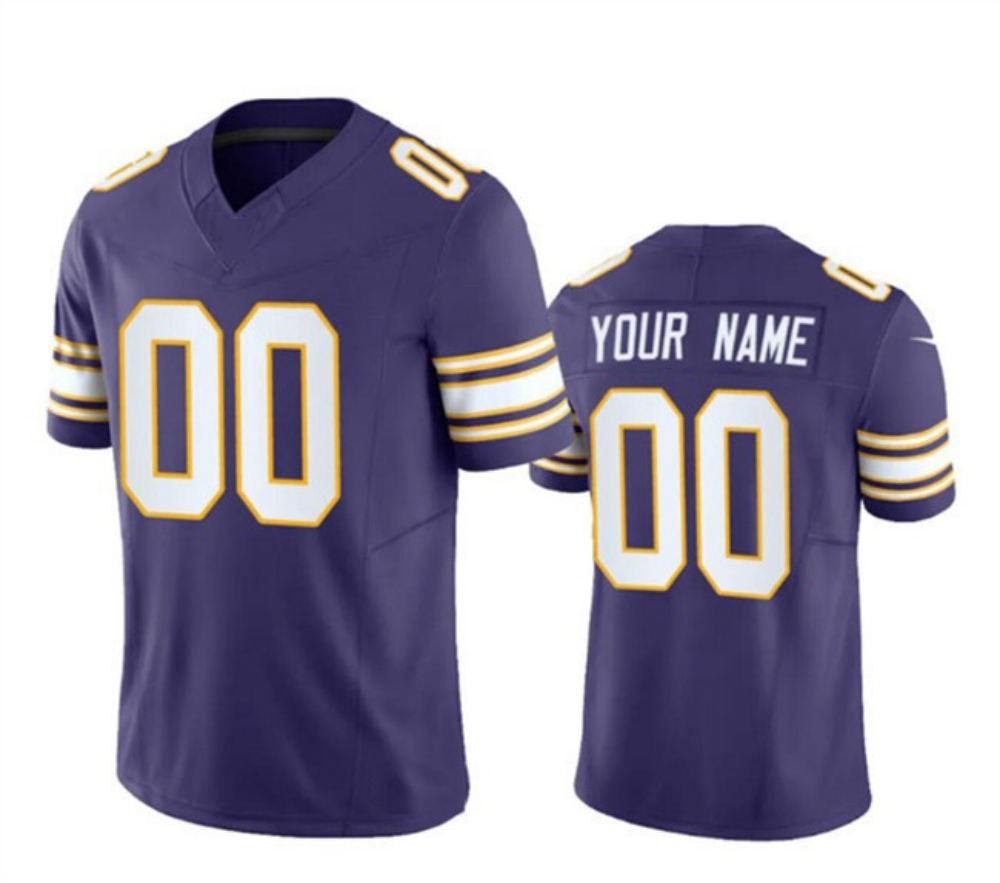 Custom MN.Vikings Purple F.U.S.E. Throwback Vapor Limited Stitched Football Jersey