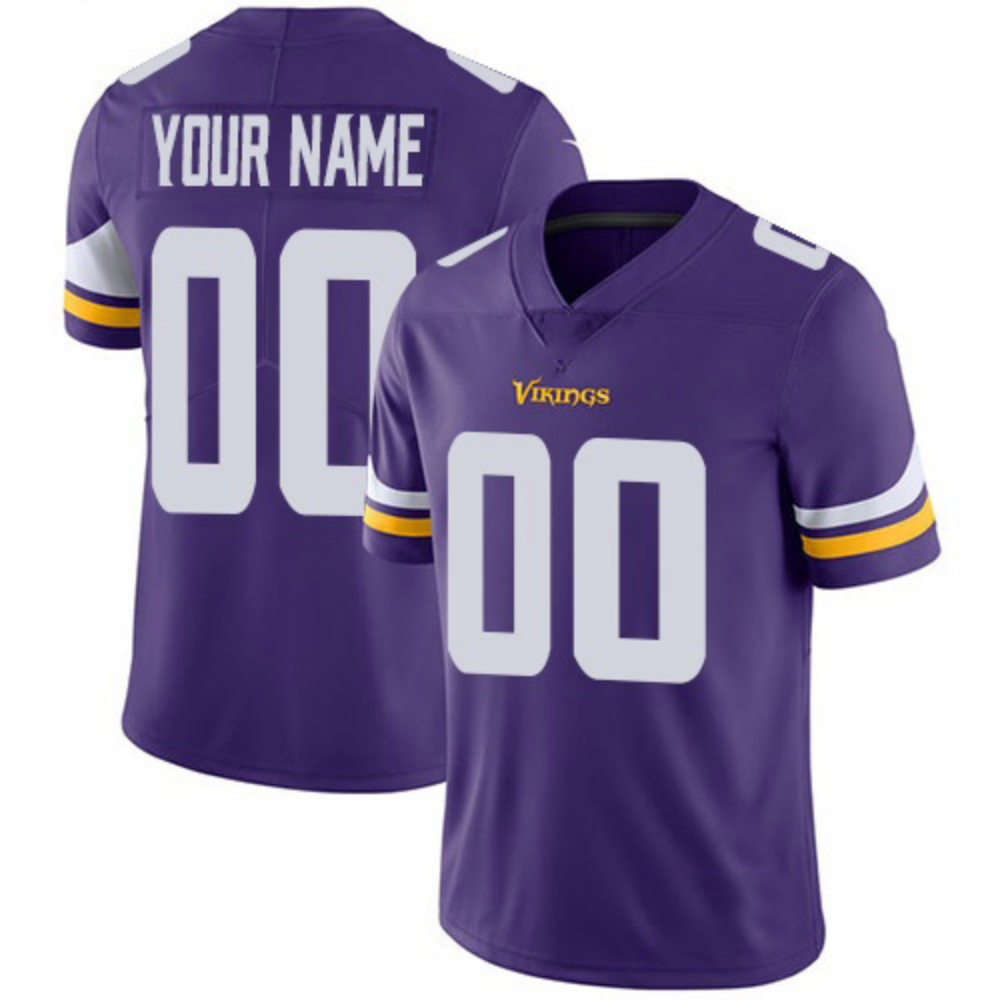 Custom MN.Vikings Purple Vapor Untouchable Limited Stitched Football Jersey