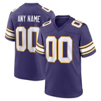 Custom Minnesota Vikings Purple Classic Game Stitched Football Jersey