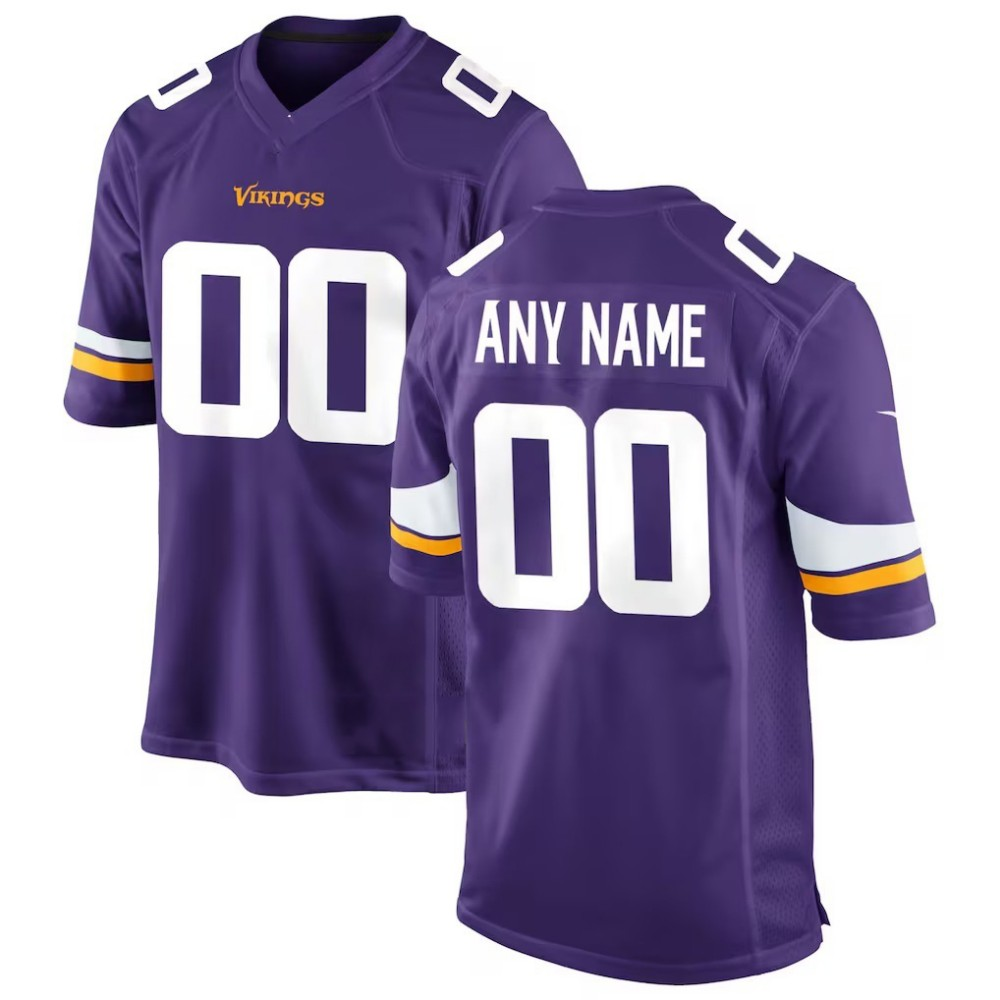 Custom Minnesota Vikings Purple Game Stitched Football Jersey