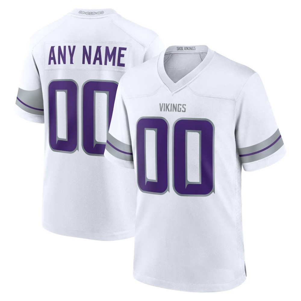 Custom Minnesota Vikings White Alternate Game Stitched Football Jersey