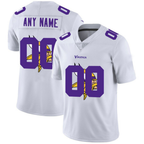 Custom MN.Vikings White Team Big Logo Vapor Limited Stitched Football Jersey