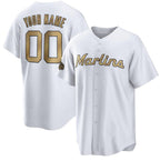 Custom Miami Marlins Active Player White 2022 All-Star Cool Base Stitched Baseball Jersey
