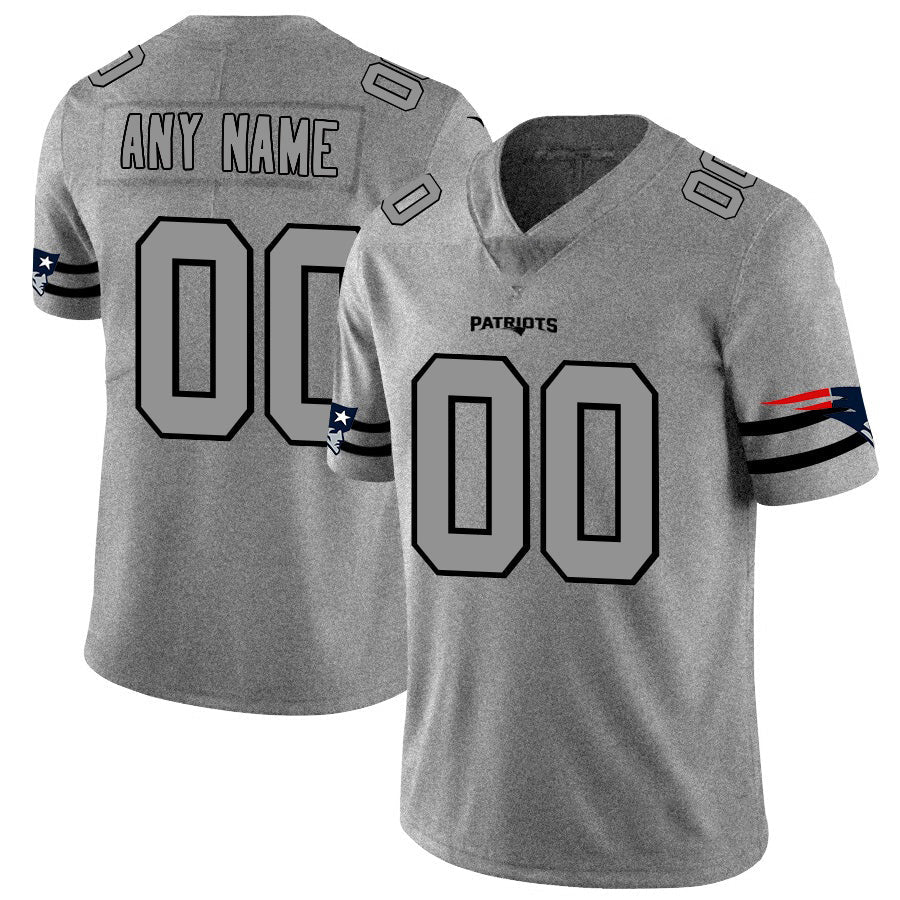 Custom NE.Patriots 2019 Gray Gridiron Gray Vapor Untouchable Limited Football Jersey Marou