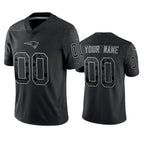 Custom NE.Patriots Active Player Black Reflective Limited Stitched Football Jersey Marou