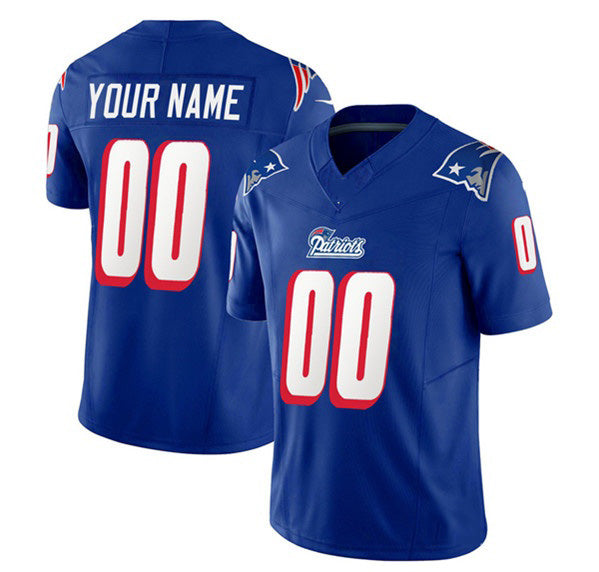 Custom NE.Patriots Active Player Blue 2023 F.U.S.E. Throwback Limited Stitched Football Jersey Marou
