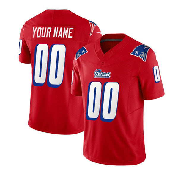 Custom NE.Patriots Red 2023 F.U.S.E. Throwback Limited Stitched Football Jersey Marou