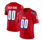 Custom NE.Patriots Red 2023 F.U.S.E. Throwback Limited Stitched Football Jersey Marou