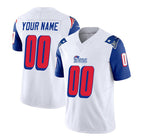 Custom NE.Patriots White Blue 2023 F.U.S.E. Throwback Limited Stitched Football Jersey Marou
