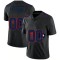 Custom NE.Patriots Black Team Logo Dual Overlap Limited Football Jersey Marou
