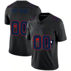 Custom NE.Patriots Black Team Logo Dual Overlap Limited Football Jersey Marou