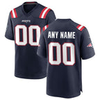 Custom NE.Patriots Navy Game Football Jersey Marou