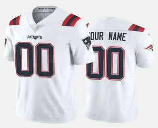 Custom NE.Patriots New White Vapor Untouchable Stitched Limited Football Jersey Marou