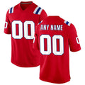 Custom NE.Patriots Red Alternate Football Jersey Marou