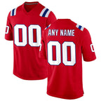 Custom NE.Patriots Red Alternate Football Jersey Marou
