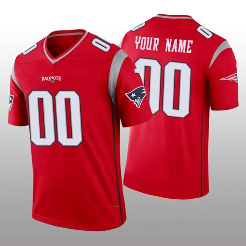 Custom NE.Patriots Red Inverted Legend Football Jersey Marou