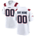 Custom NE.Patriots White Game Football Jersey Marou