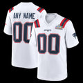 Custom NE.Patriots White LX Game Football Jersey Marou