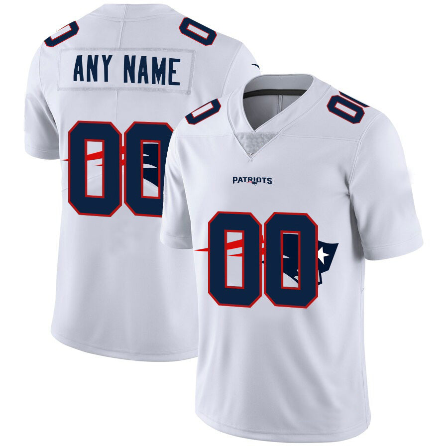 Custom NE.Patriots White Team Big Logo Vapor Untouchable Limited Football Jersey Marou