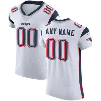 Custom NE.Patriots White Vapor Untouchable Elite Football Jersey Marou