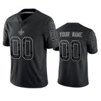 Custom NO.Saints Active Player Black Reflective Limited Stitched Football Jersey Marou