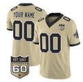 Custom NO.Saints Active Player Gold F.U.S.E. 60th Anniversary Patch Vapor Limited Stitched Football Jersey