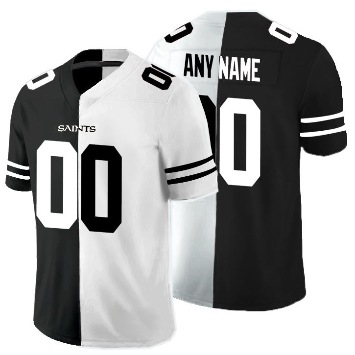 Custom NO.Saints Black And White Split Vapor Untouchable Limited Football Jersey Marou