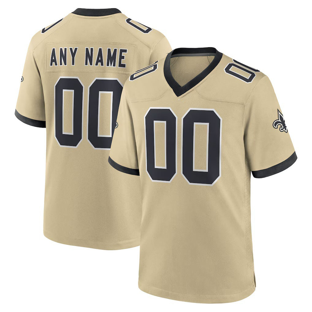 Custom NO.Saints Gold Gameday Golds Alternate Game Football Jersey Marou