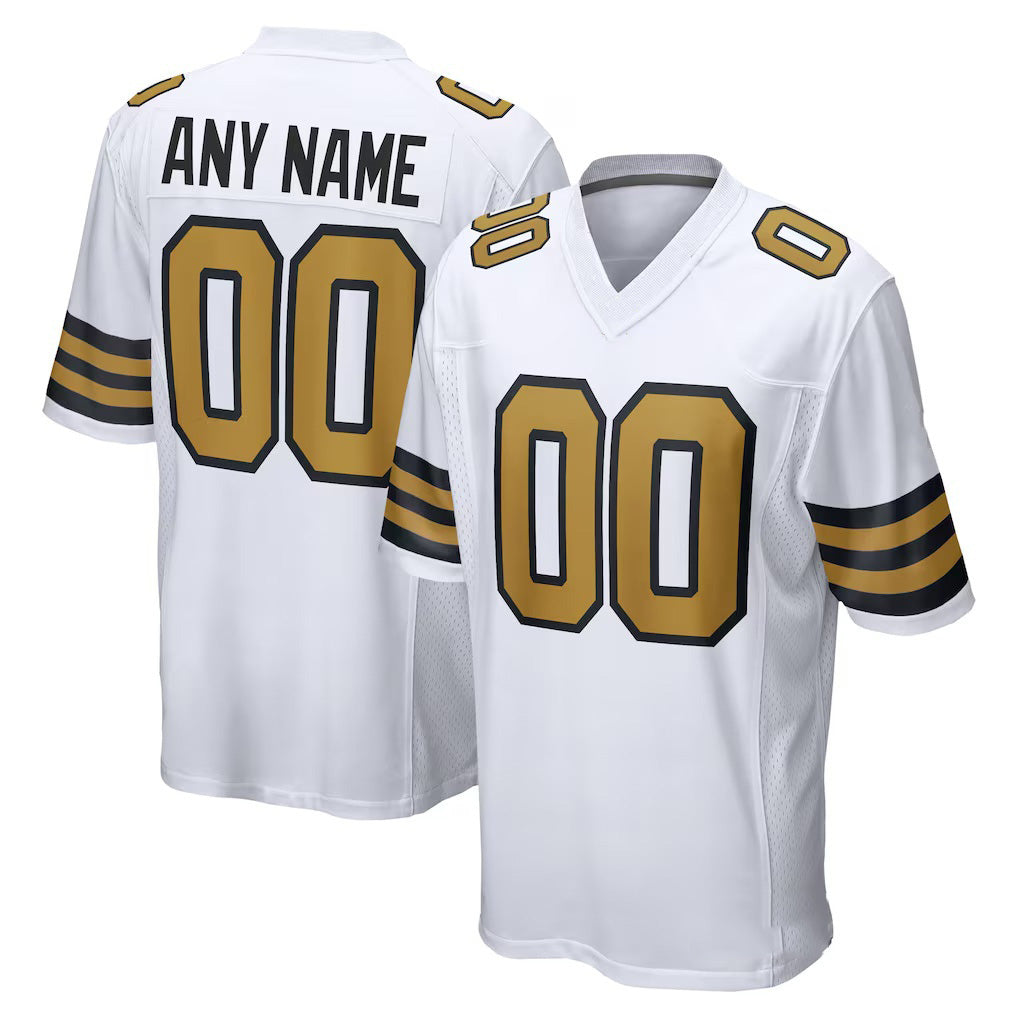 Custom NO.Saints White Alternate Game Football Jersey Marou