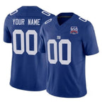 Custom NY.Giants Active Player Blue 2024 F.U.S.E. 100TH Season Patch Vapor Untouchable Limited Stitched Football Jersey Marou