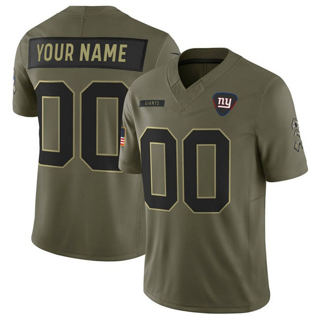 Custom NY.Giants Active Player Olive 2025 F.U.S.E. Salute to Service Limited Stitched Football Jersey Marou