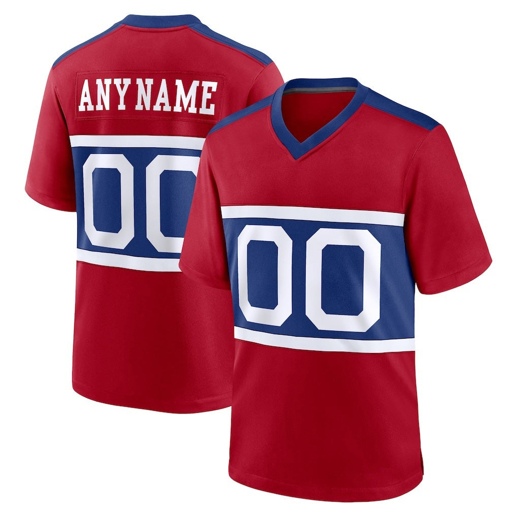 Custom NY.Giants Century Red Alternate Game Football Jersey Marou