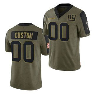 Custom NY.Giants Olive ACTIVE PLAYER 2021 Salute To Service Limited Stitched Football Jersey Marou