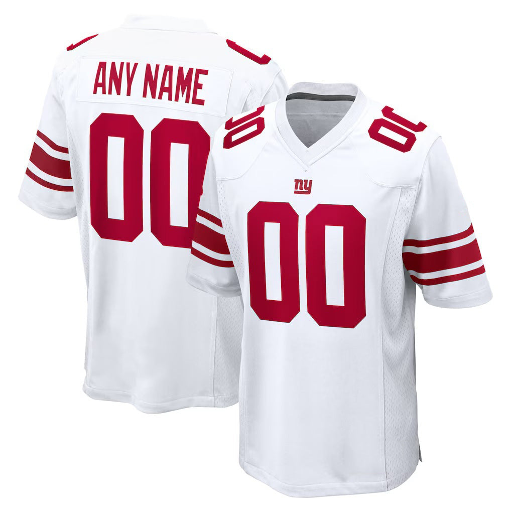 Custom NY.Giants White Game Football Jersey Marou