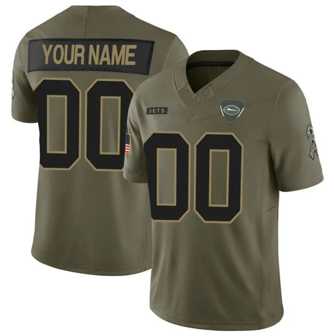 Custom NY.Jets Active Player Olive 2025 F.U.S.E. Salute to Service Limited Stitched Football Jersey Marou