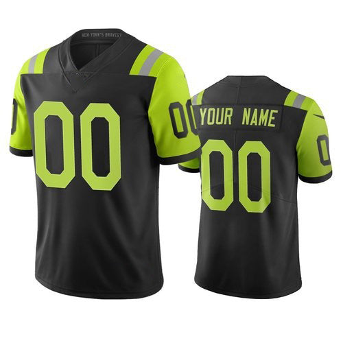 Custom NY.Jets Black Green Vapor Limited City Edition Football Jersey Marou