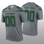 Custom NY.Jets Gray Inverted Legend Football Jersey Marou