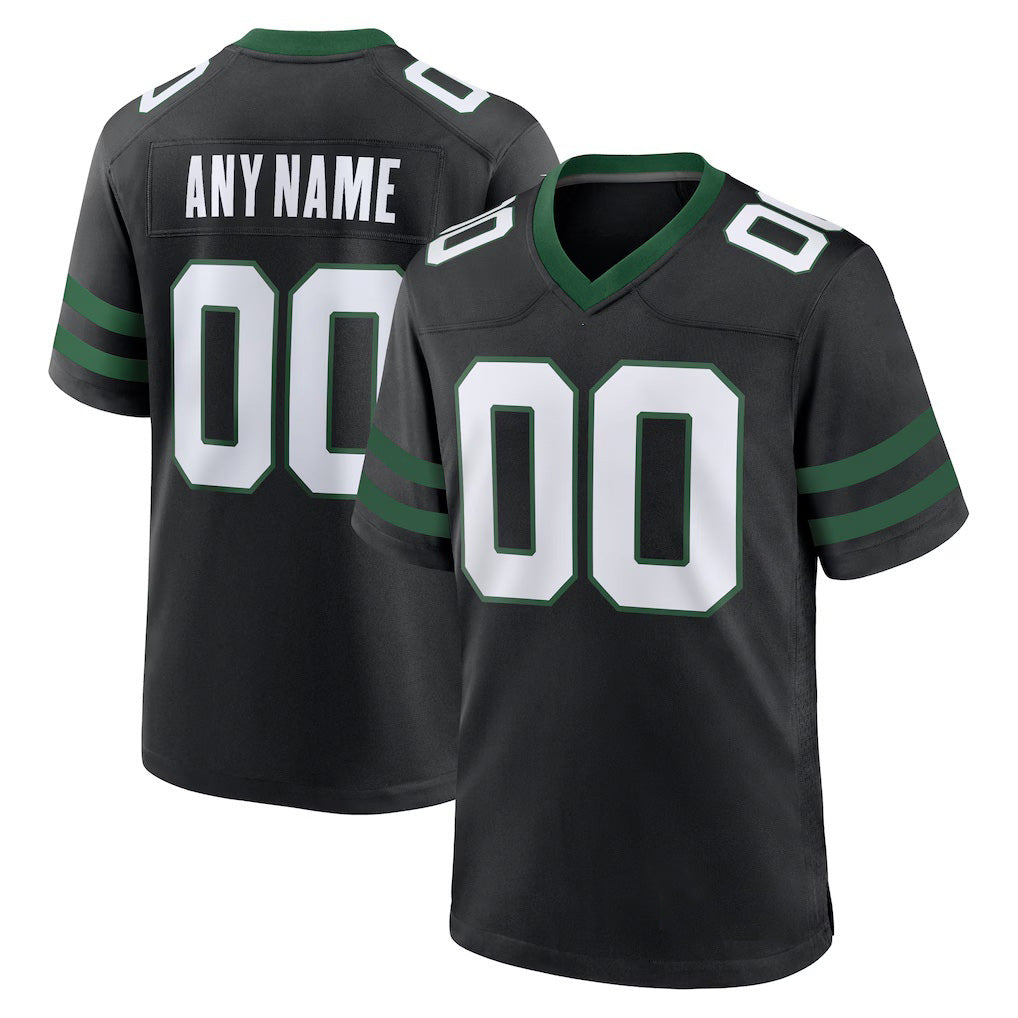 Custom NY.Jets Legacy Black Alternate Game Football Jersey Marou