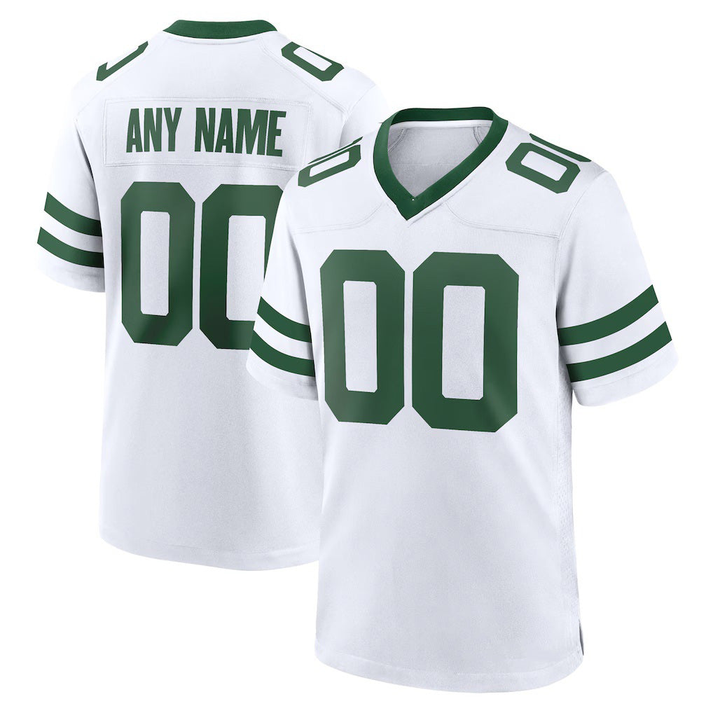 Custom NY.Jets Legacy White Game Football Jersey Marou
