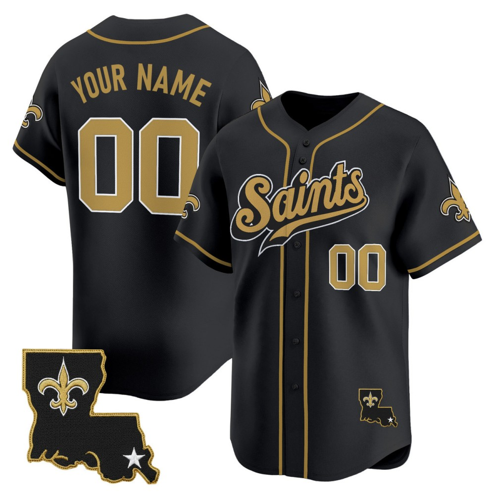 Custom New Orleans Saints Black 2025 Vapor Baseball Stitched Jerseys