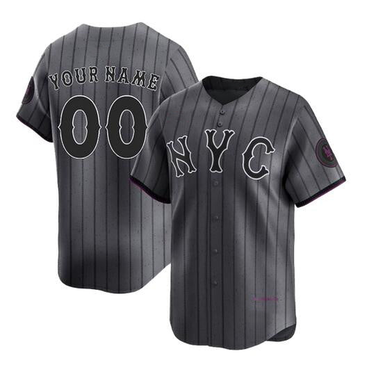 Custom New York Mets Graphite 2024 City Connect Limited Stitched Baseball jersey