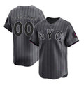Custom New York Mets Graphite 2024 City Connect Limited Stitched Baseball jersey