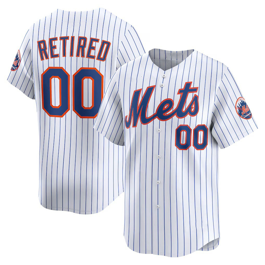 Custom New York Mets White Home Limited Pick-A-Player Retired Roster Baseball jersey