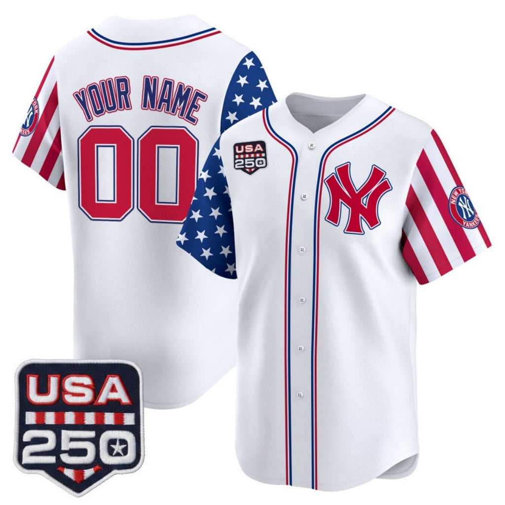 Custom New York Yankees America 250 Edition Vapor Premier Limited White Stitched Baseball Jersey