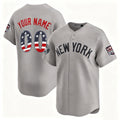Custom New York Yankees Gray USA 250 Fourth of July Limited Baseball Stitched Jersey
