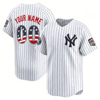 Custom New York Yankees White USA 250 Fourth of July Limited Baseball Stitched Jersey