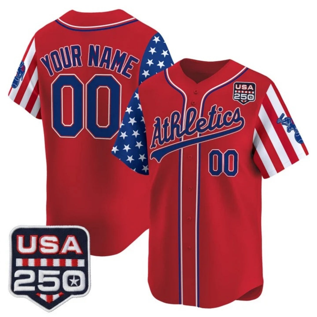 Custom Oakland Athletics America 250 Edition Vapor Premier Limited Red  Stitched Baseball Jersey