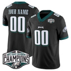 Custom P.Eagles Active Player Black 2024 NFC East Champions F.U.S.E. Vapor Untouchable Limited Stitched Football Jersey Marou