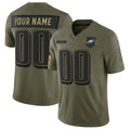 Custom P.Eagles Active Player Olive 2025 Salute to Service Limited Stitched Football Jersey Marou