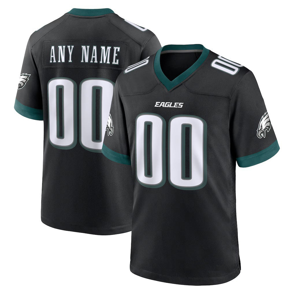 Custom P.Eagles Black Alternate Game Football Jersey Marou